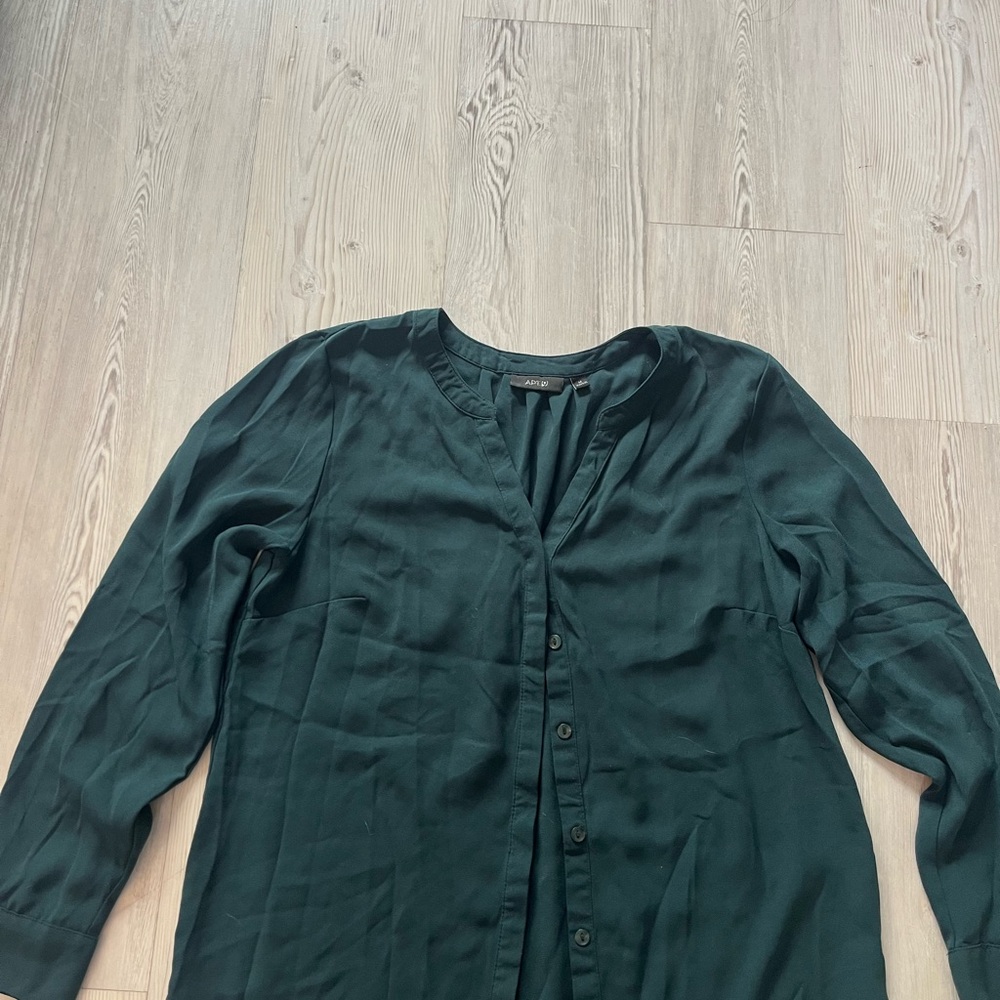 Deep Teal Button-Up Blouse